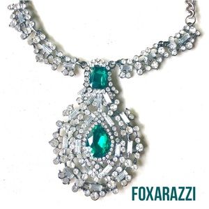 New! Emerald & Diamond Crystal Necklace